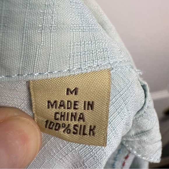 Tommy Bahama Blue Silk Club Shirt Retro Style Hawaiian Martini Tropical GUC - Picture 9 of 9